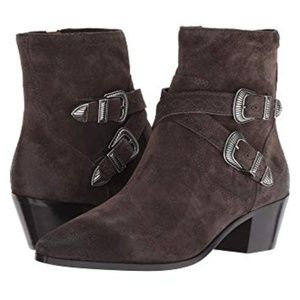 FRYE Ellen Buckle Short Boot in Grigio